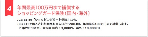 年間最高100万円までで補償するショッピングガード保険